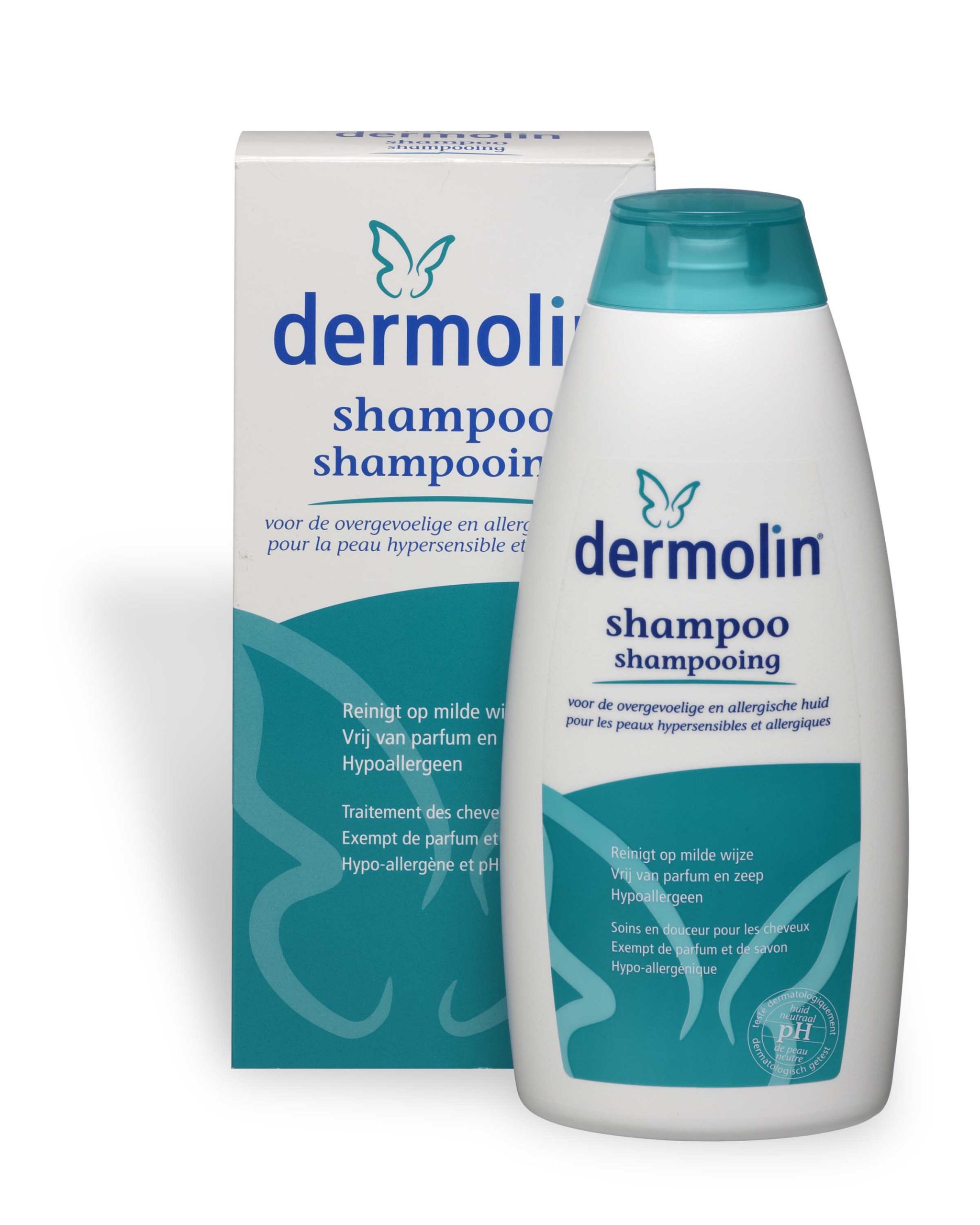 merk op Verouderd huid Dermolin Shampoo 400ml Milde hypoallergene shampoo